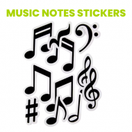 Music Notes Die Cut Stickers