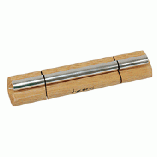 Single Chrome Energy Chime on Siam Oak Bar